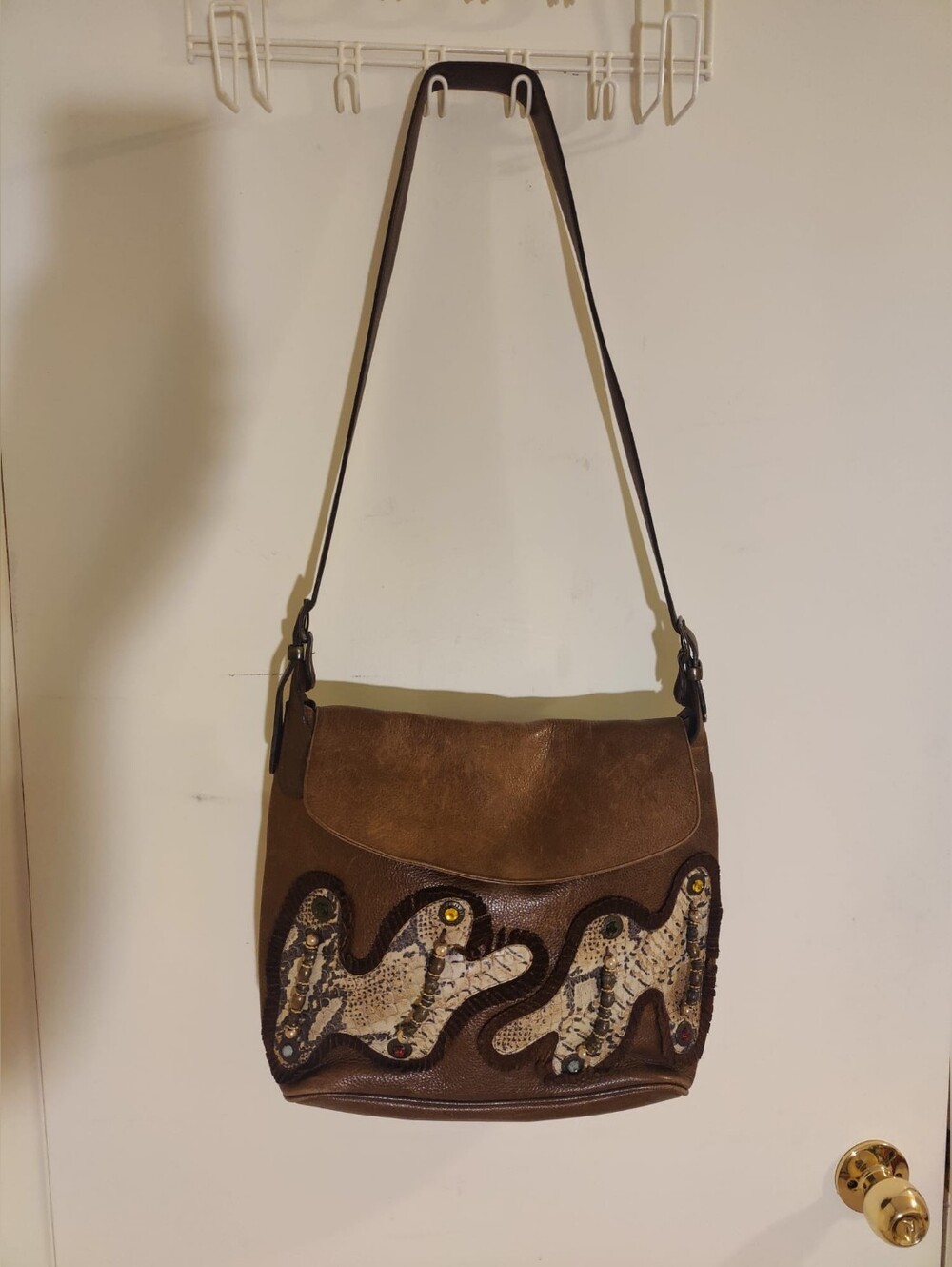 Vintage Valentino Brown Pebbled Leather Tote with Dark Brown Lining